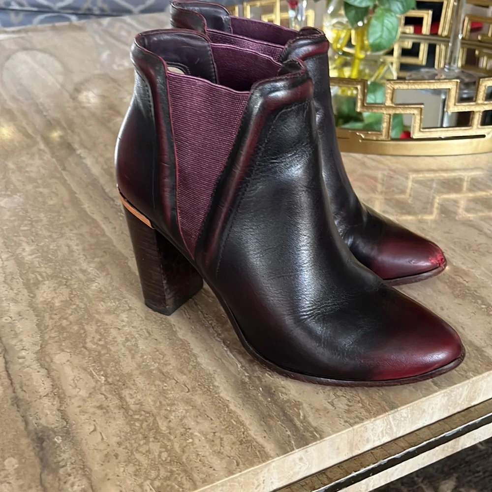 Ted Baker Burgundy Heeled Ankle Boot